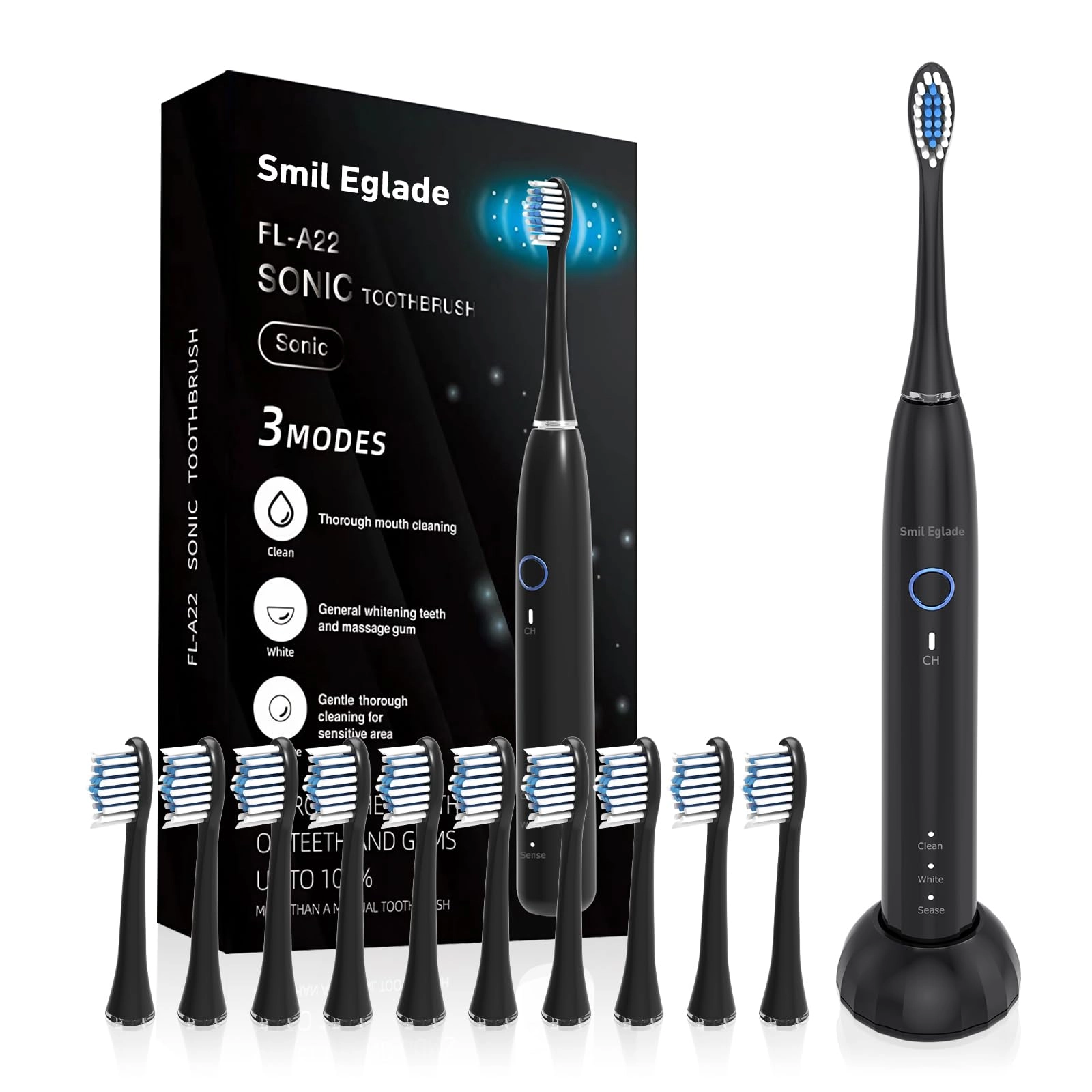 SHENZHEN FORTUNECOME TECHNOLOGY CO.,LTD Sonic Electric Toothbrush - 4 Brush Heads 3 Modes