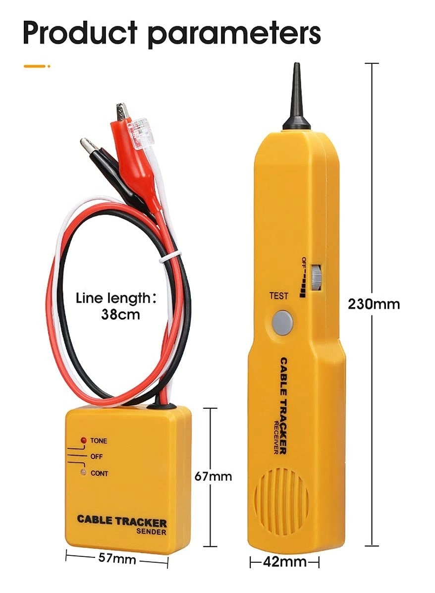 Electrical Wire Tracer Circuit Tester - Clips & RJ11 Plug