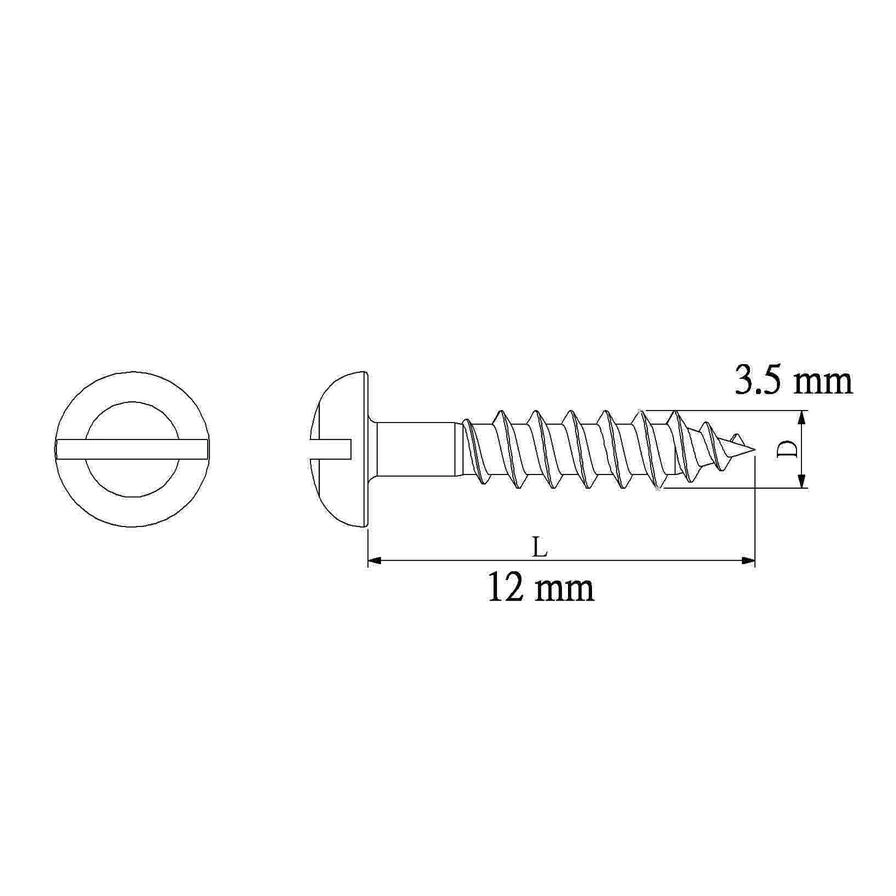 Carbon Steel Dome Wood Screw Pack 3.5mm 12mm