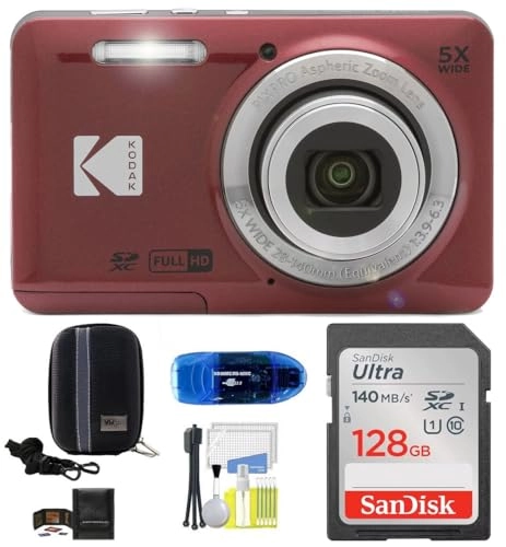 PIXPRO FZ55 + 64GB SDXC + Hard Shell Camera Case + SD Card Reader + Power2000 Rechargeable Li-Ion Battery