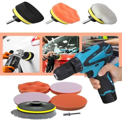 Cordless Screwdriver drill machine - 12V 0-10mm + 1200 mAh Battery + Charging Adapter + Polishing Pad kit - 5 inch