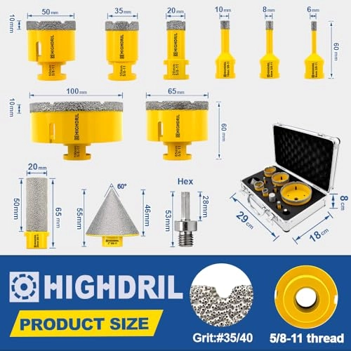 Diamond Drill Bits Kit - 8 pcs