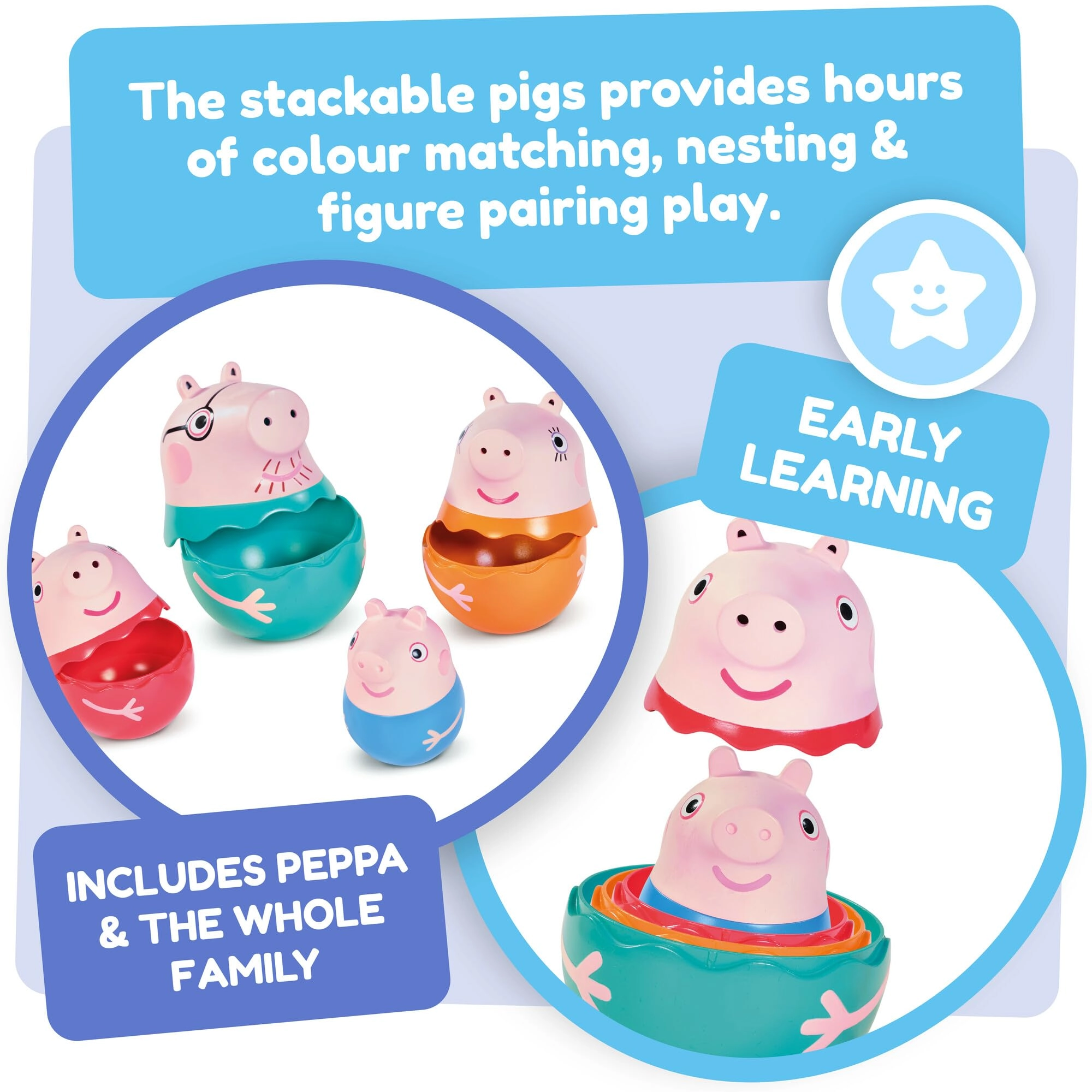 Peppa Pig Nesting Family - Small Pink 18 Months and Up