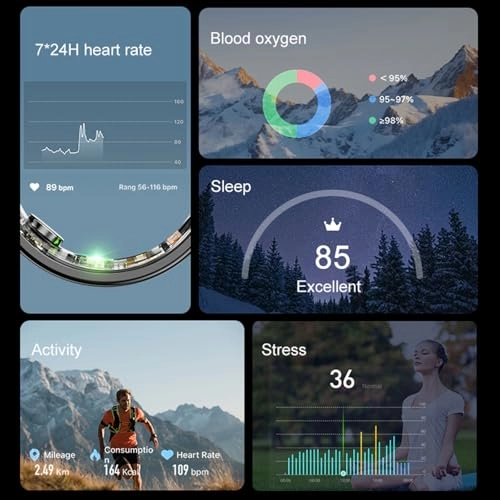 Smart Ring - Heart rate monitor Blood oxygen saturation Sleep Monitoring