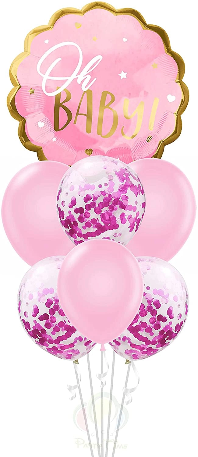 Oh Baby Foil Balloon - 7-Pieces Baby Shower