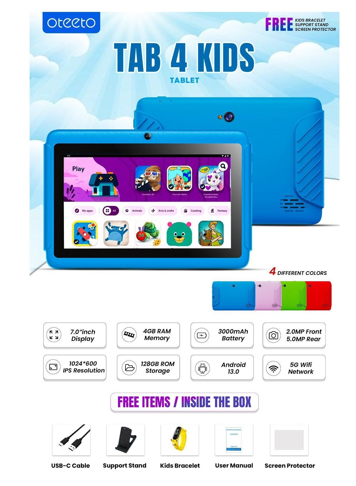 K2 Tablet - 4GB 7 Inch 128GB
