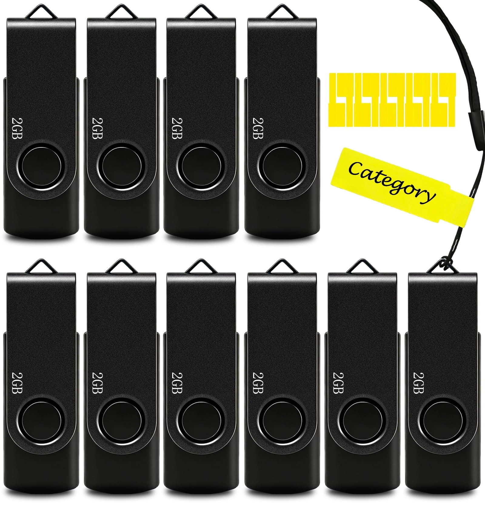 Nicepicten Swivel Metal Flash Drive - USB 2.0 2GB