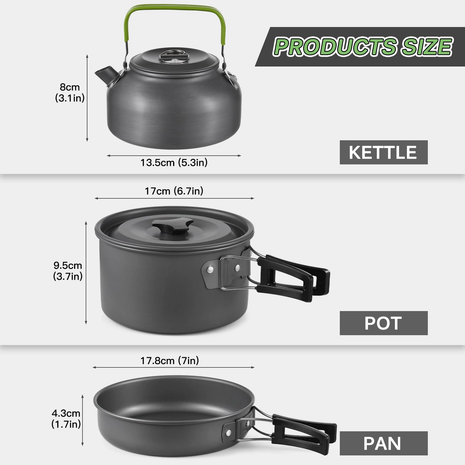Camping Cookware Kit - 22PCS 2L