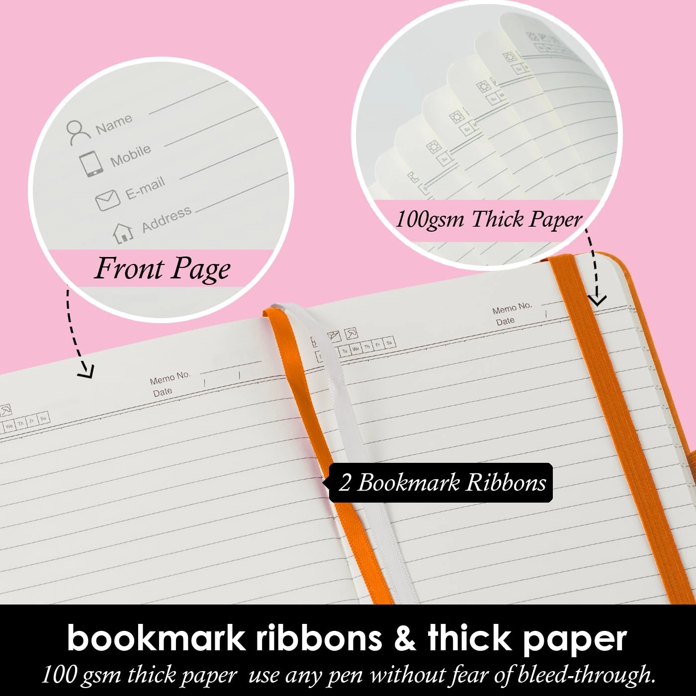 Small Notebook Journal - 68 Sheets 3 Pack Ruled