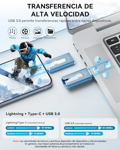 USB Stick - USB 3.0 Lightning Micro-USB USB-C 256GB