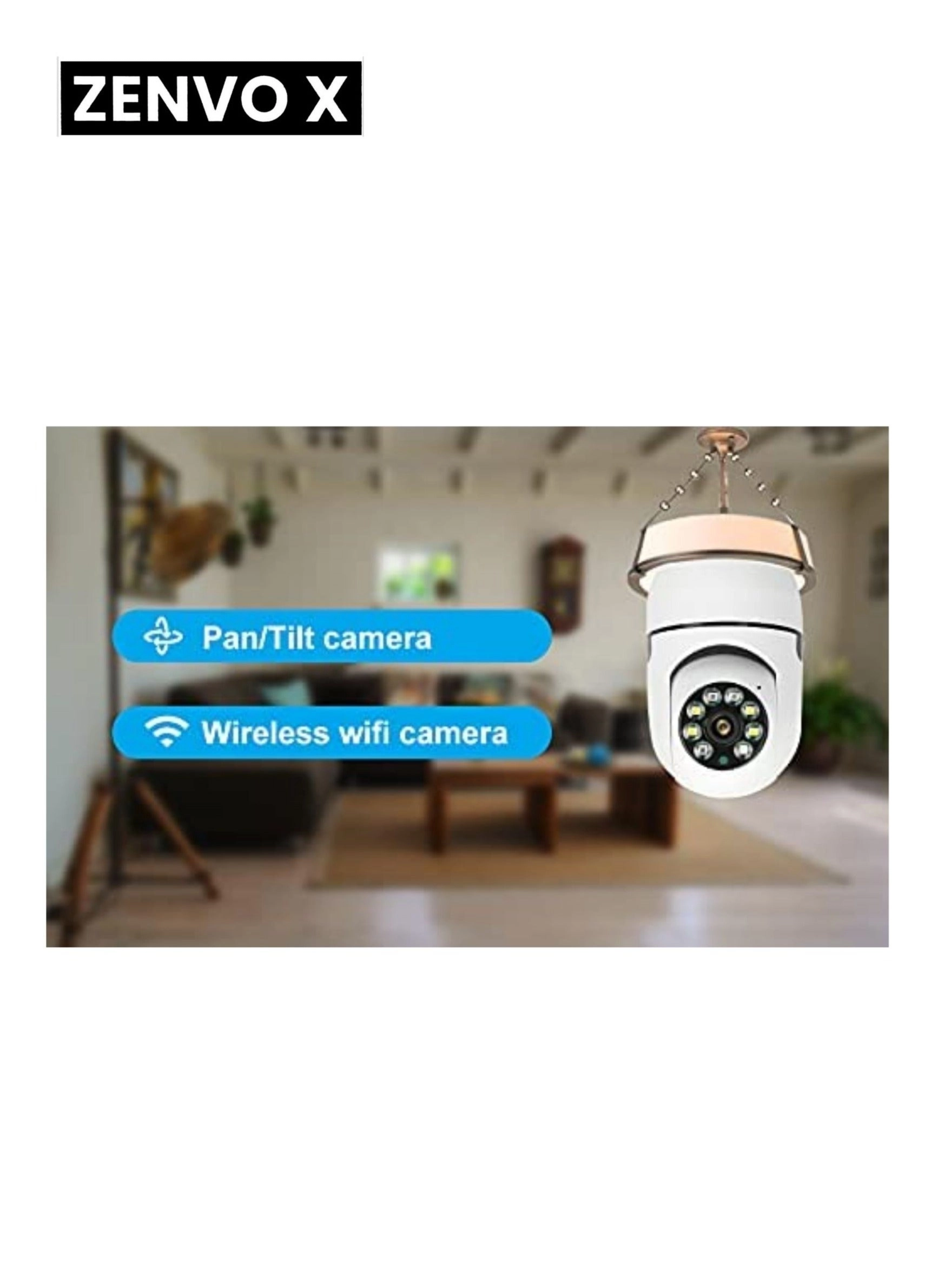 360 Degree Wireless Panoramic Bulb Camera 1080p