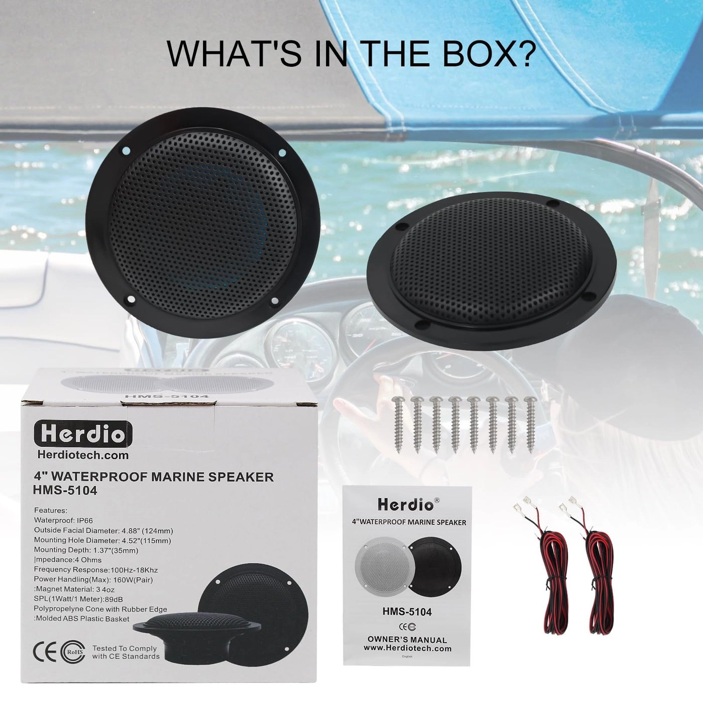 Marine Ceiling Flush Wall Mount Speakers - 4 Inches 160Watts