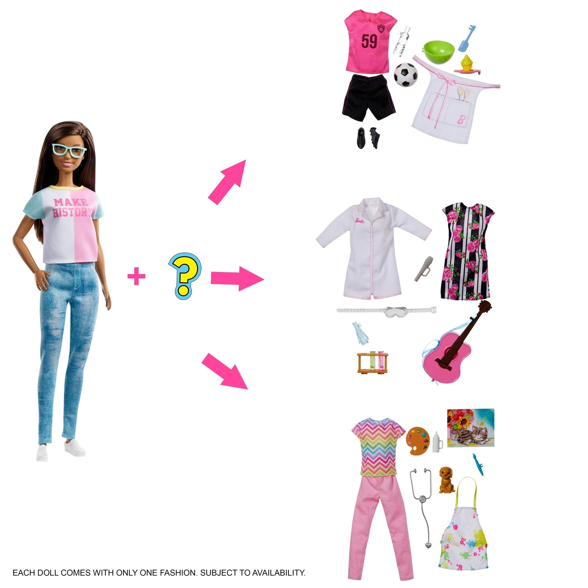 Barbie Surprise Doll - Brunette 2 Career Looks