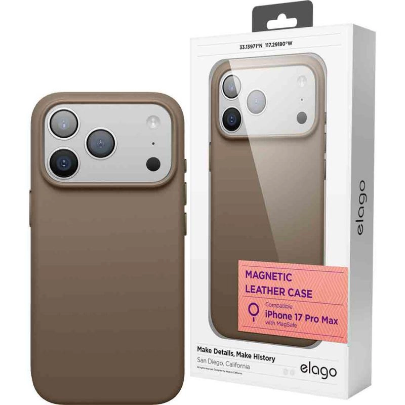 Magnetic Leather Back Cover with MagSafe for iPhone 17 Pro