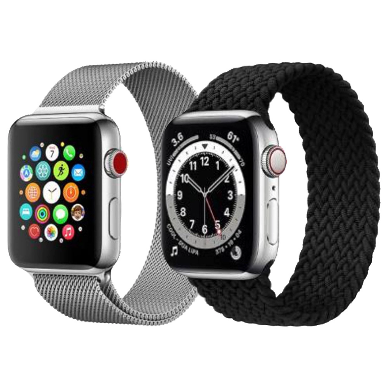 Fitit Milanese Loop Watch Band for Apple Watch - 38/40/41mm + Woven Loop Watch Band for Apple Watch - 38/40/41mm