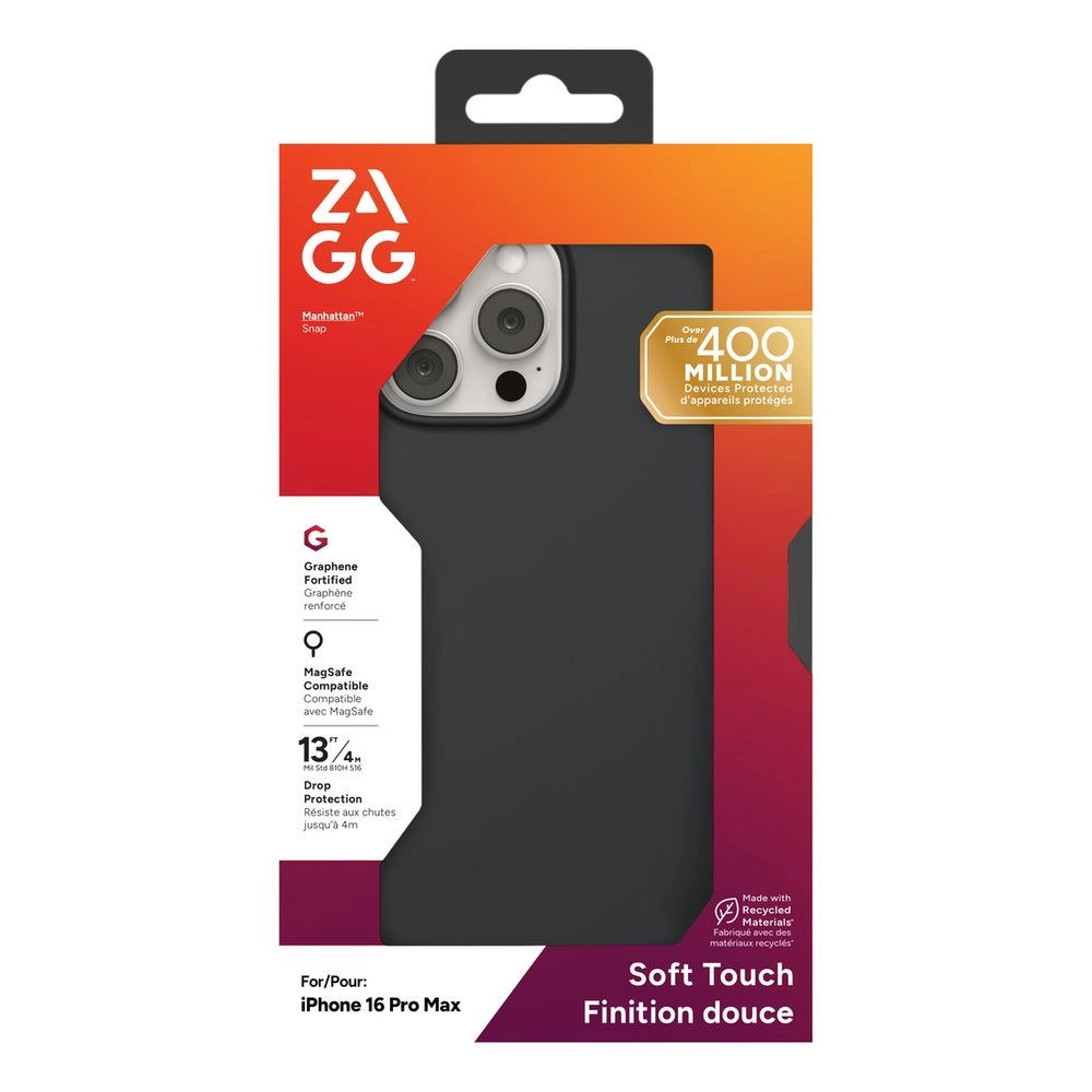 ZAGG Manhattan Snap Back Cover Mobile Case with MagSafe for iPhone 16 Plus