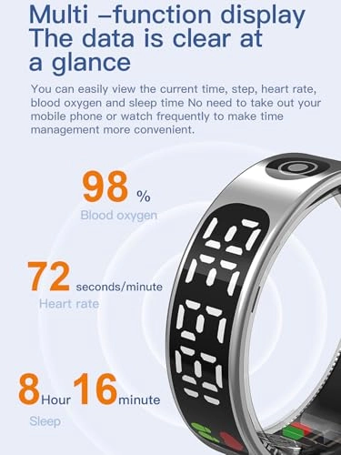 Smart Ring - Touch Screen Heart Rate Monitor Sleep Tracker