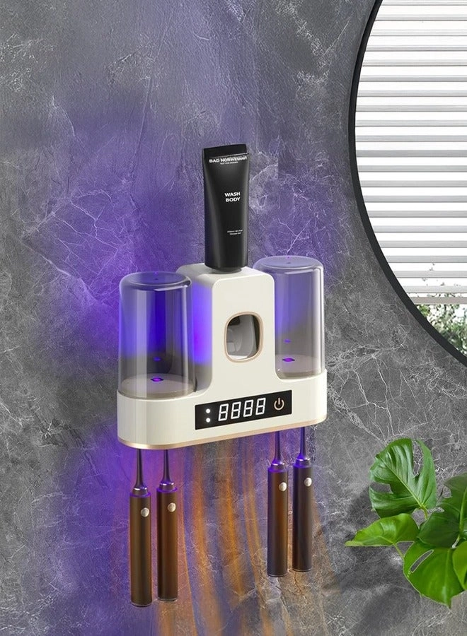 XiuWoo Toothbrush Holder - Wall Mounted 4 toothbrush slots