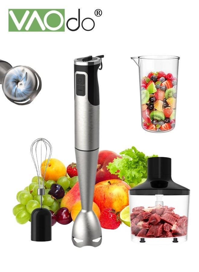 VAOdo 3 in 1 Immersion Blender - 8 Speeds Includes chopper, whisk and frother