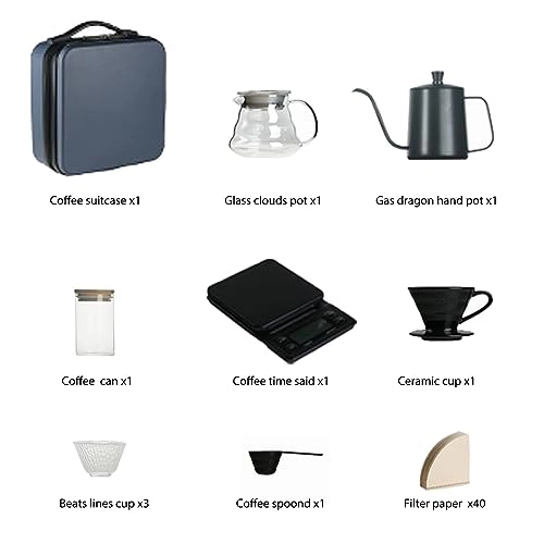 Glass Sharing Kettle + Gooseneck Kettle + Coffee Can + Ceramic Distillation Funnel + Coffee Scale + Glass Mug + Spoon + Paper Filters