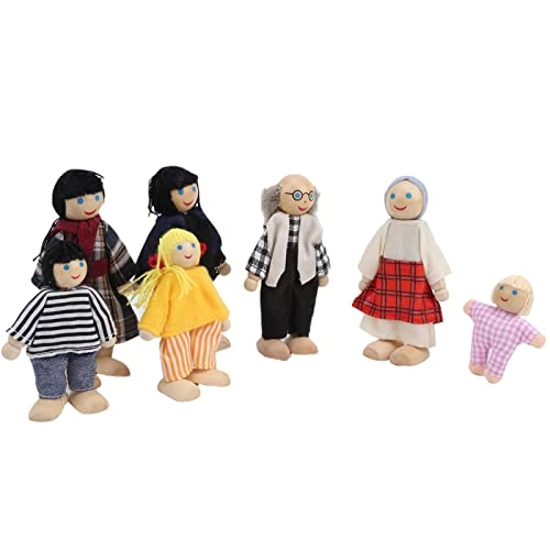 Family Puppets Set - 7 Pieces Pine