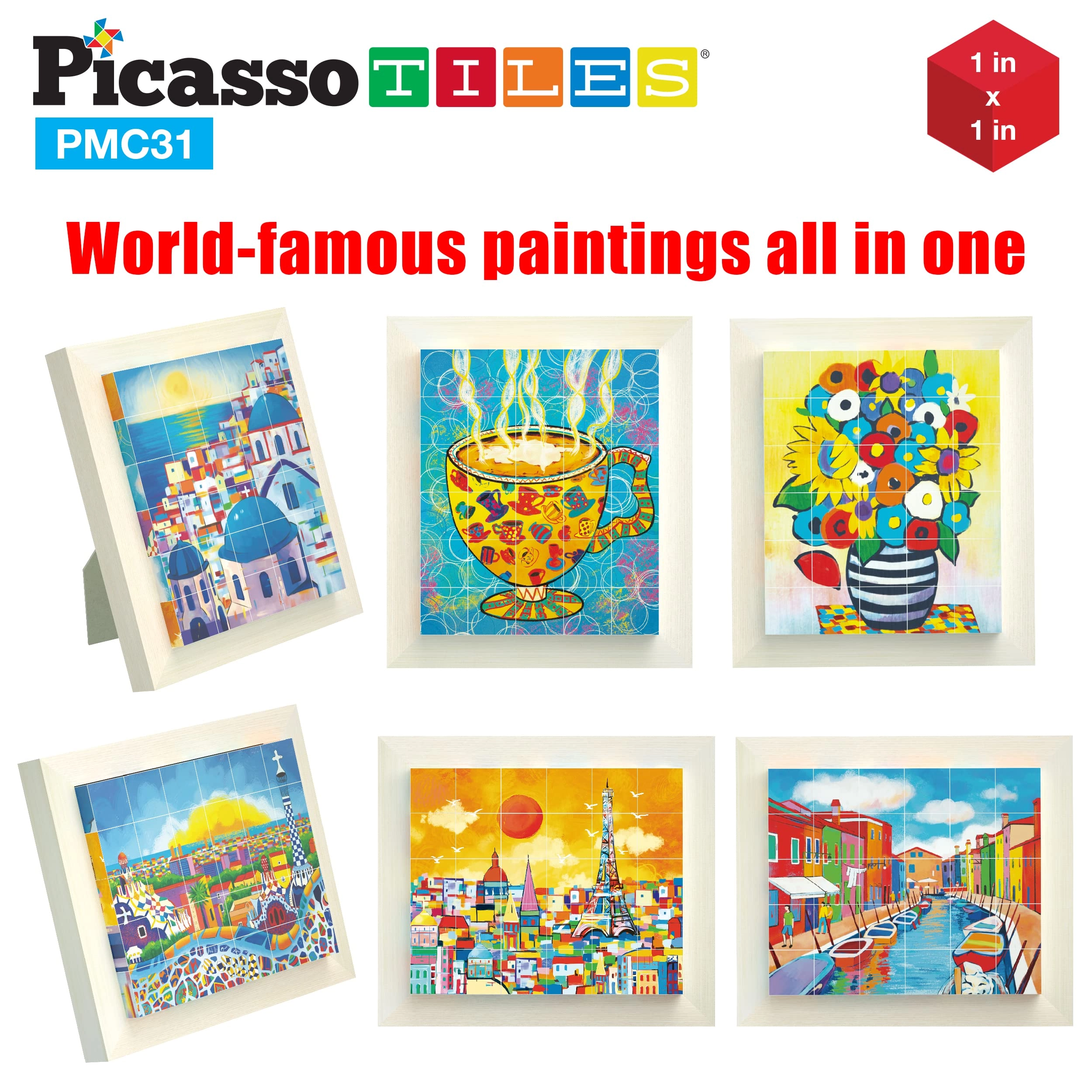 6-in-1 World Famous Painting Puzzles Magnetic Cubes - 6-in-1 Famous Art 31 pcs