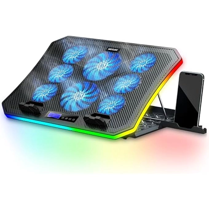 rayihni C50 - 8 Fans 15.6-17.3 INCH + Mobile Phone Stand