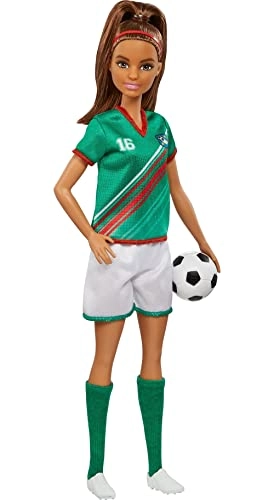 Barbie Soccer Fashion Doll - 11.5 in Brunette Ponytail Ages 3+