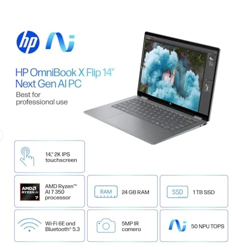 OmniBook X Flip - 14'' Ryzen AI 7 24GB DDR5 1TB SSD