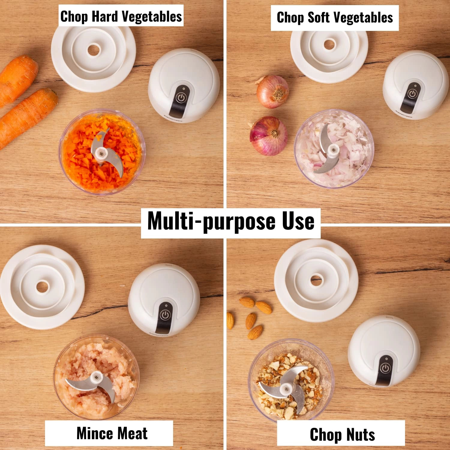 Mini Electric Chopper - 0.35 Liters Battery Powered