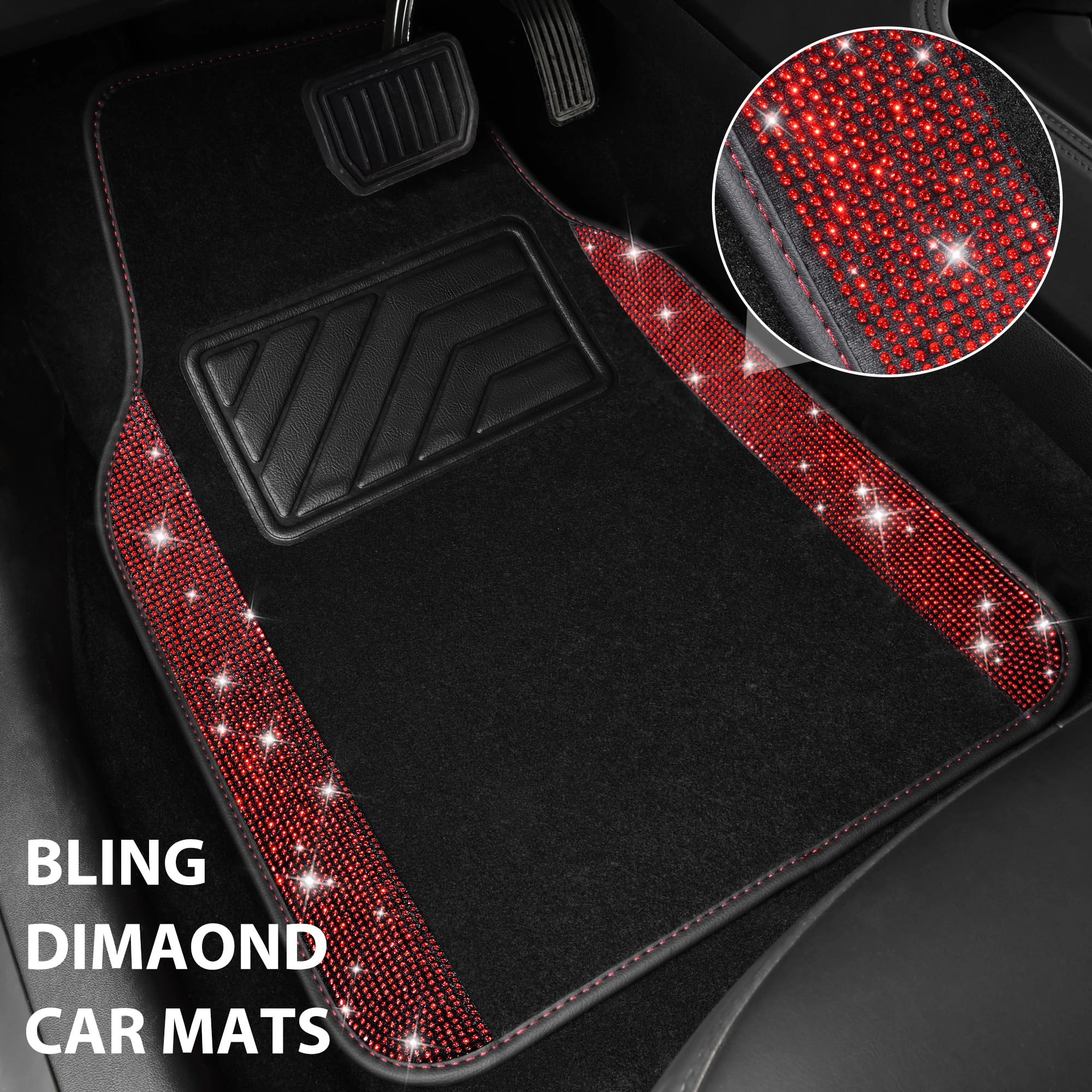 Bling Diamond Car Mats - 4.0 Count Universal Fit
