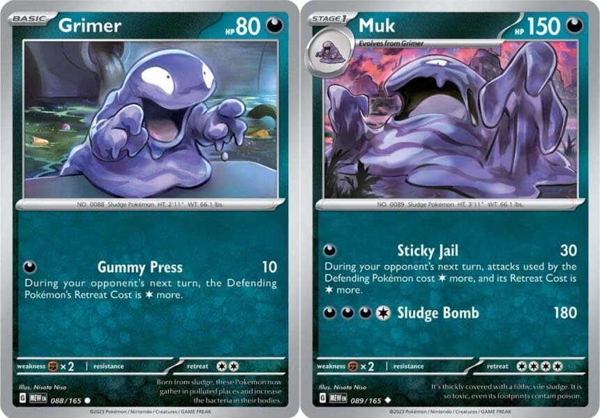 Pokémon Muk 089/165 + Grimer 151