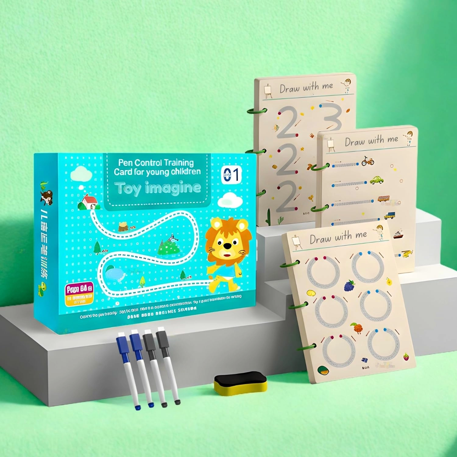 Toy Imagine, Toy Imagine Alphabet & Number Tracing Set - 3–8 Years 64 pieces