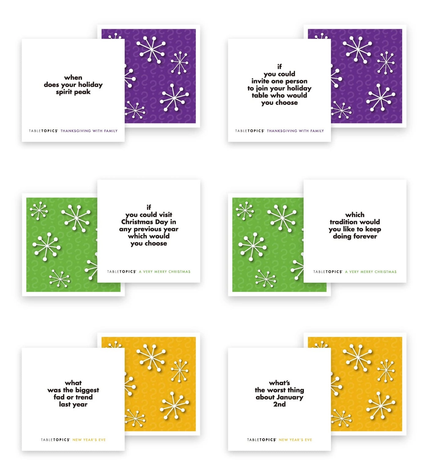 Holiday Conversation Pack - 120 Festive Conversation Cards