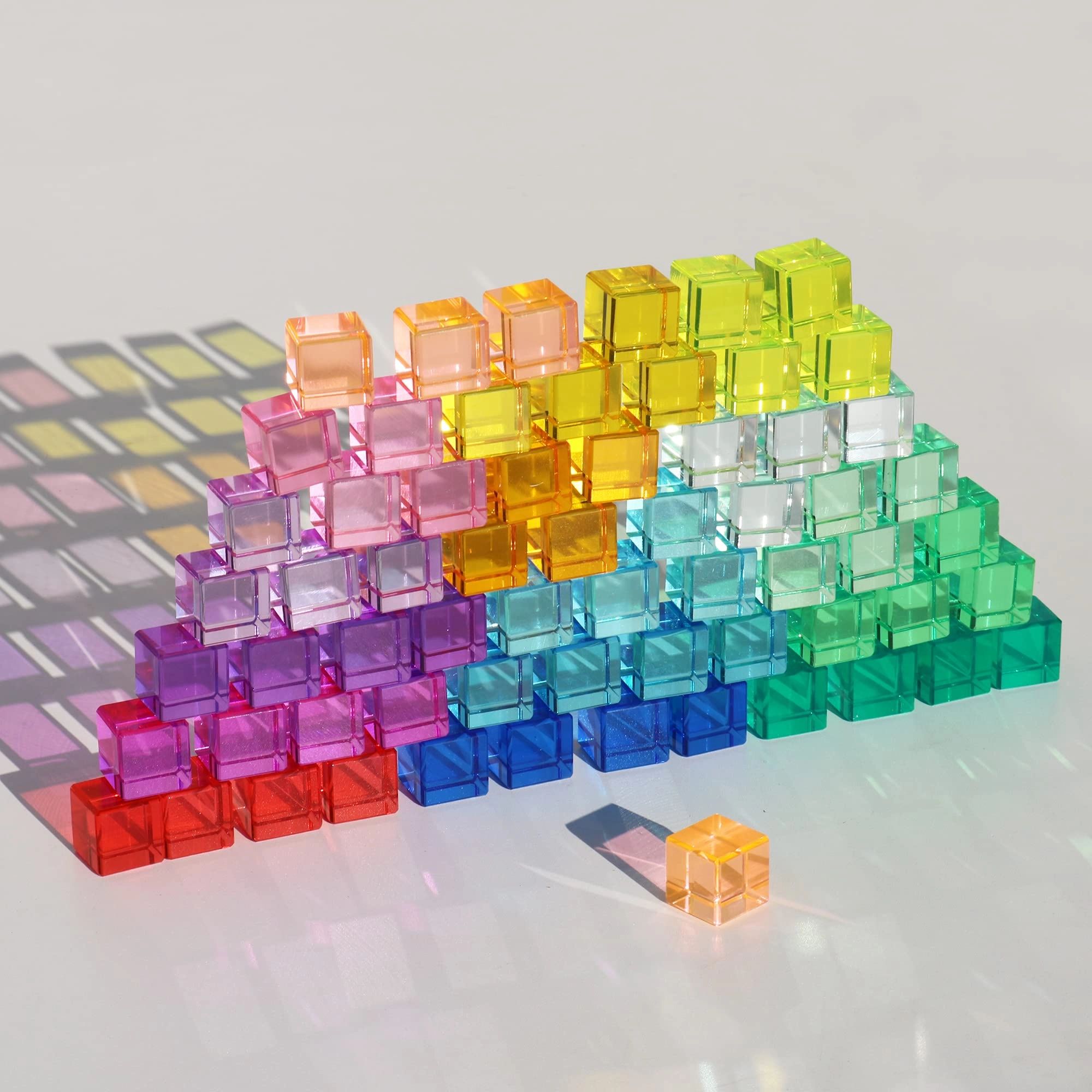 KOAICS Acrylic Gem Cubes Blocks - 3 years and up 64 pieces