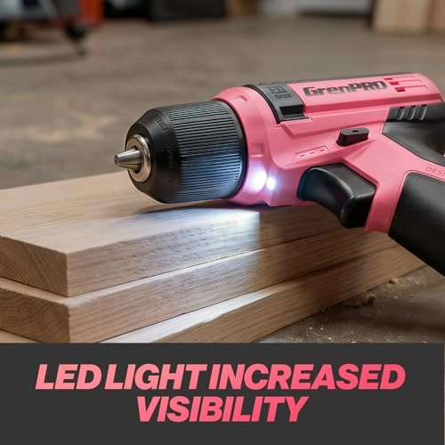 Cordless Drill - 8V Pink 3/8" Keyless Chuck