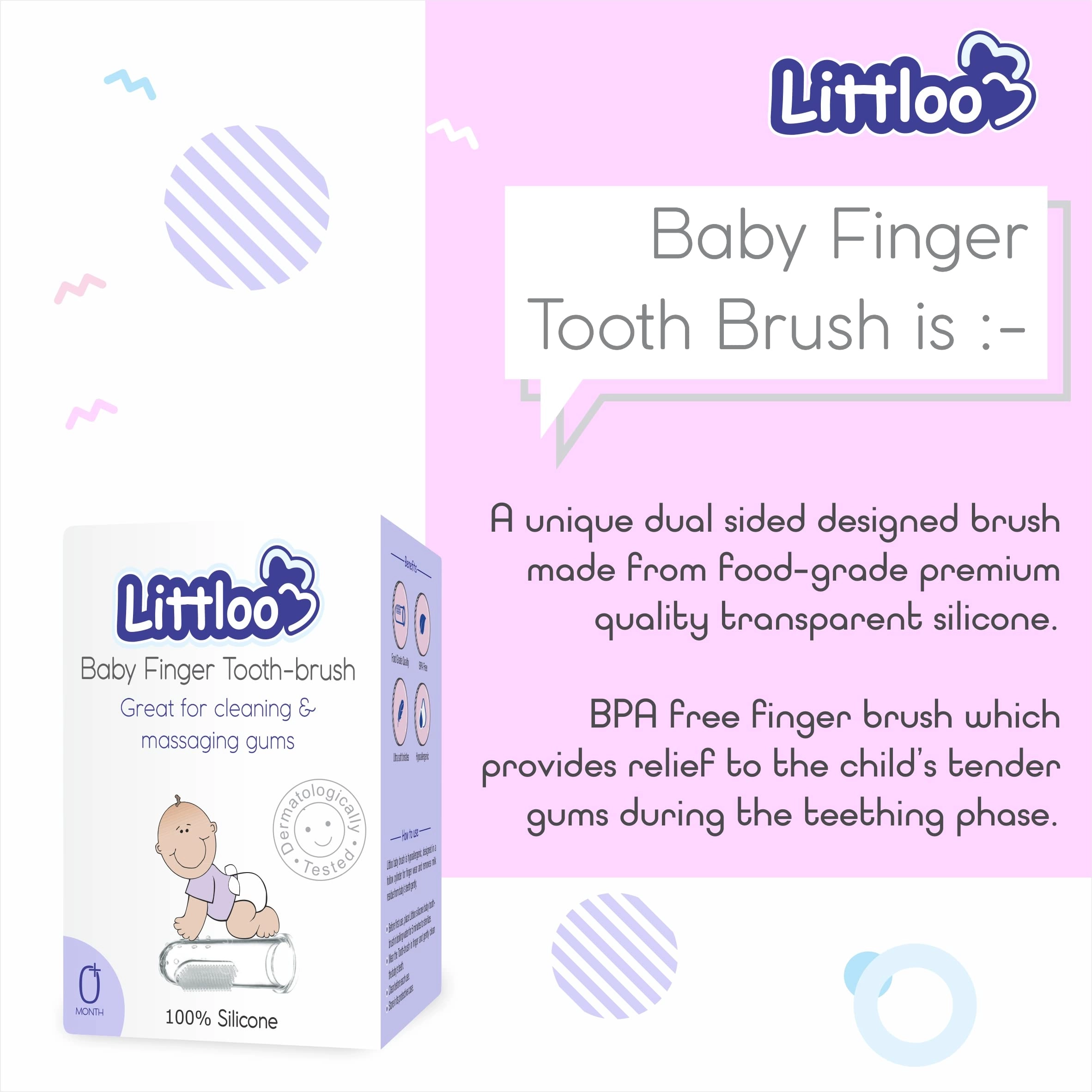 Finger Toothbrush - Flexible Bristles