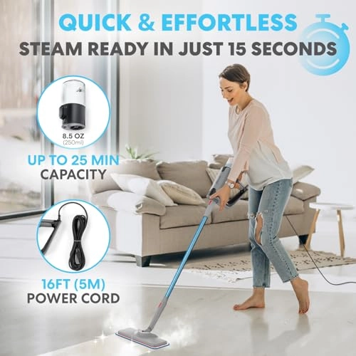 Steam Mop - 10-in-1 Dual-Rod Detachable Handheld