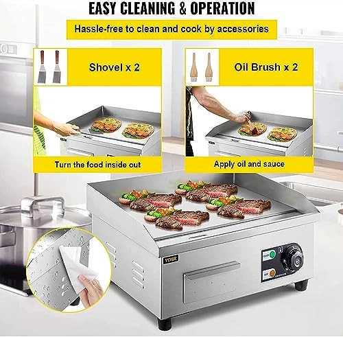 Commercial Electric Griddles - 14.1 inches x 11.8 inches