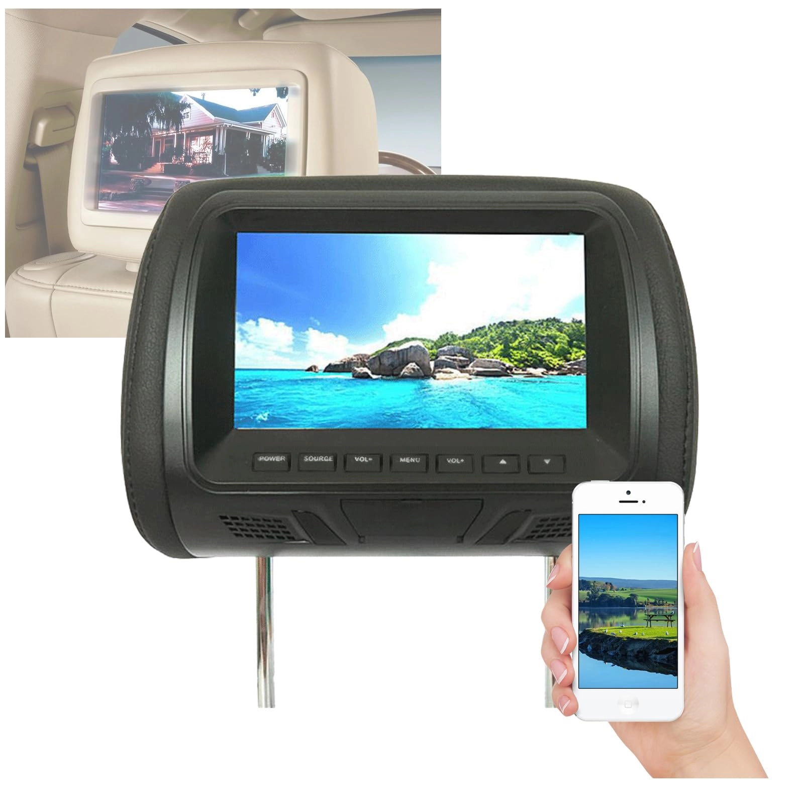 UGNJRMTA Car Headrest Monitor - 7 Inch