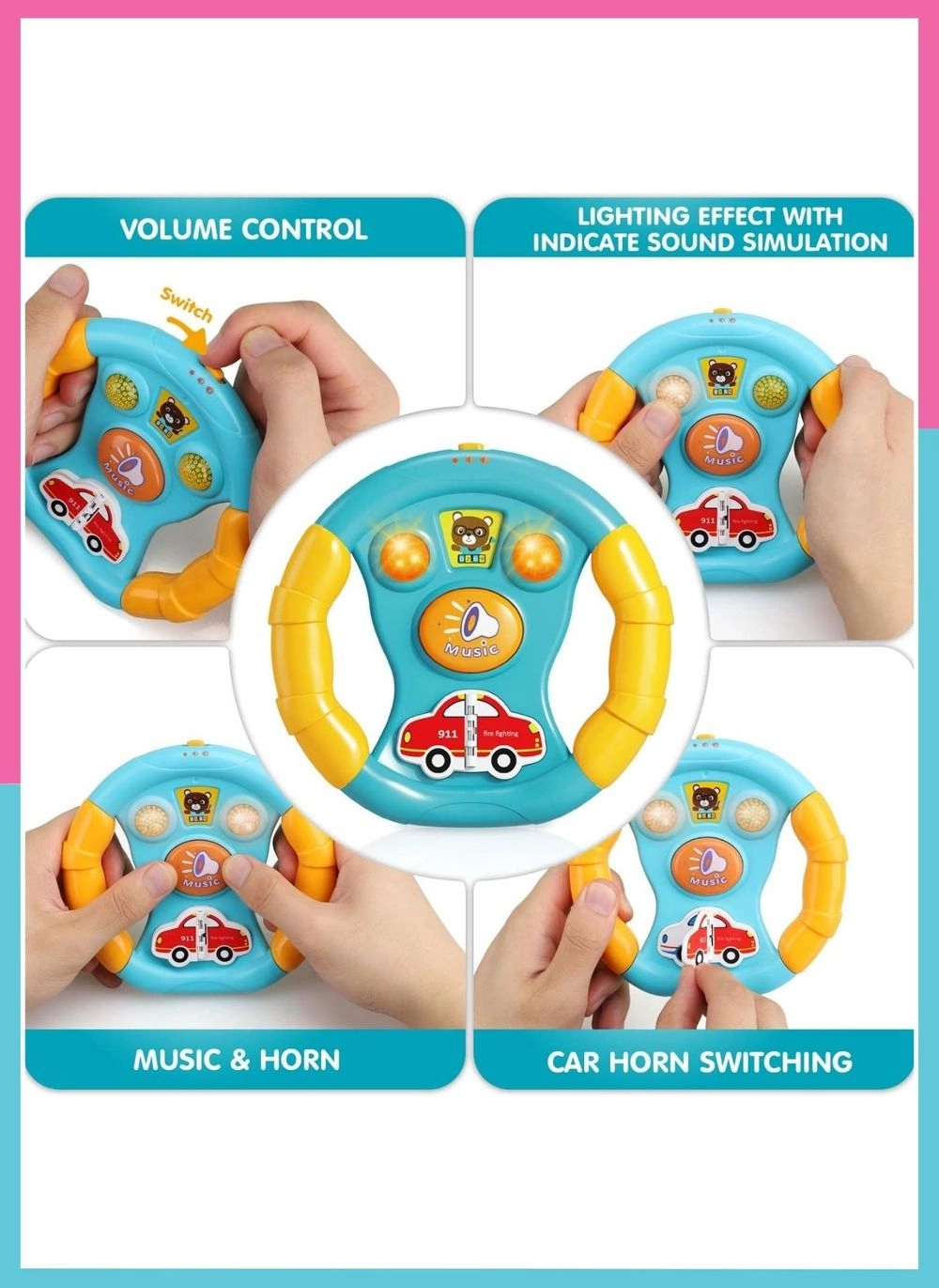 Baby Steering Wheel Musical Toy - Suitable for 12 months & above