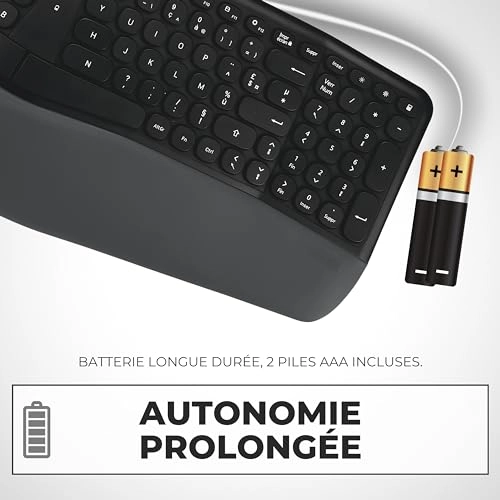 Ergonomic Wireless Keyboard - FR Wired/Wireless