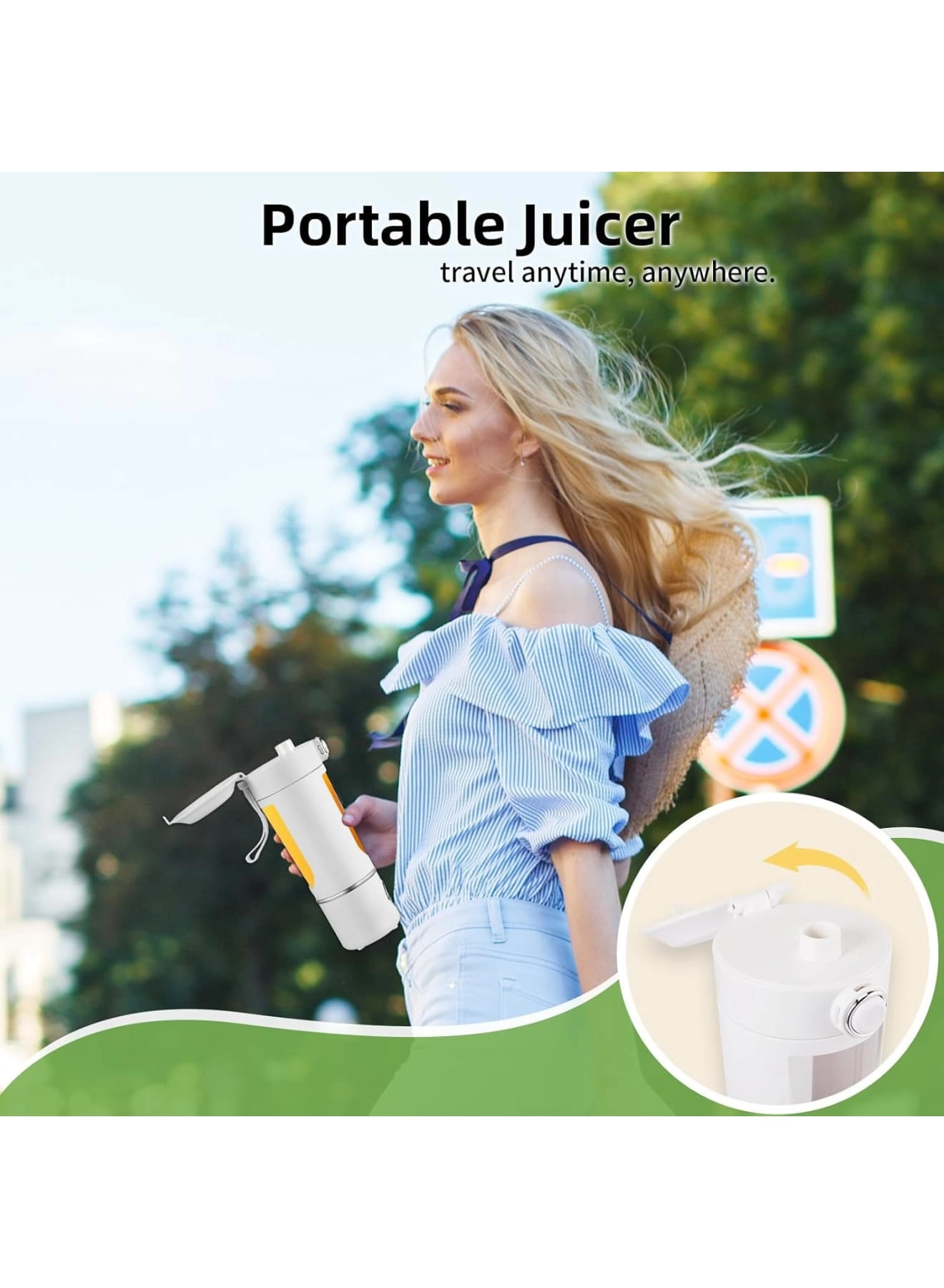 Portable Blender Smoothie Maker - Rechargeable Leakproof Lid Sip Spout