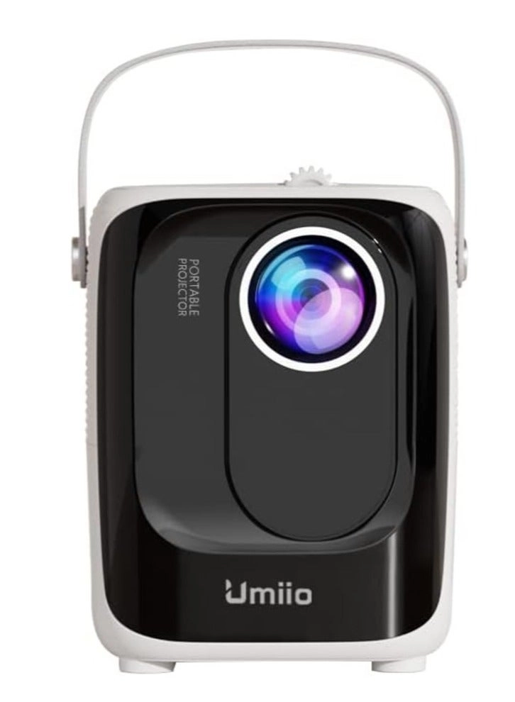 Smart Android 12 Mini Projector with 5G/6G WiFi & Bluetooth | 4K Supported Outdoor & Indoor Portable Projector | Built-in 10000+ Games for PS5/Switch | 1280x720 HD | USB | iOS/Android/Apple Compatible | White-B