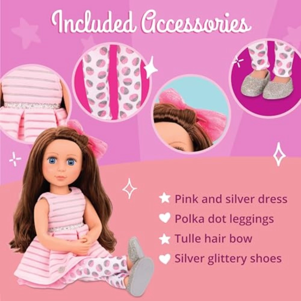 Bluebell Fashion Doll - 14Inch Brown Hair Blue Eyes Ages 3+