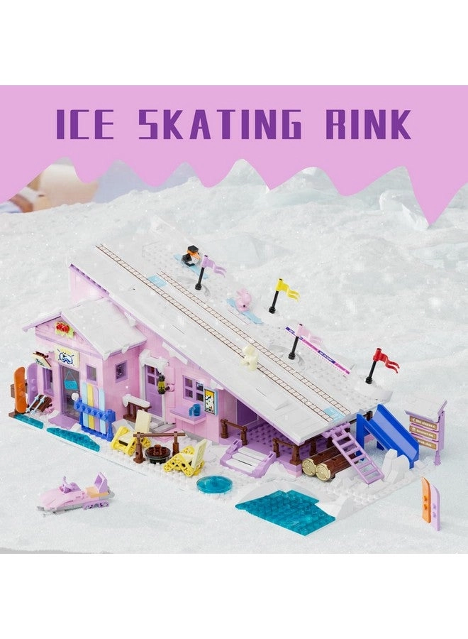 Ski Resort Winter Village House - Pink Compatible with Lego Friends