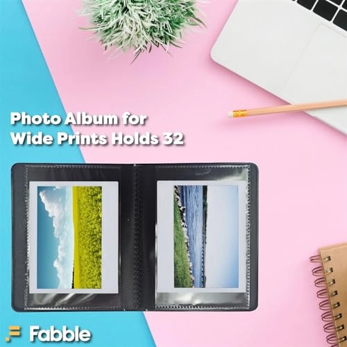 Color Film for 600 - 8 Sheets + Photo Album for Wide Prints - Holds 32 Photos + Cleaning Cloth