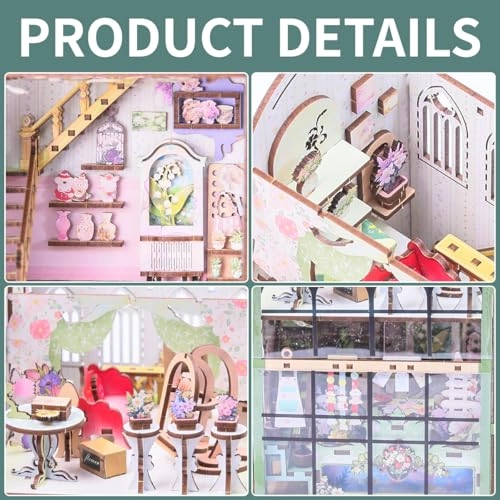 Miniature Flower House Kit - Dollhouse Booknook 3D Wooden Puzzle