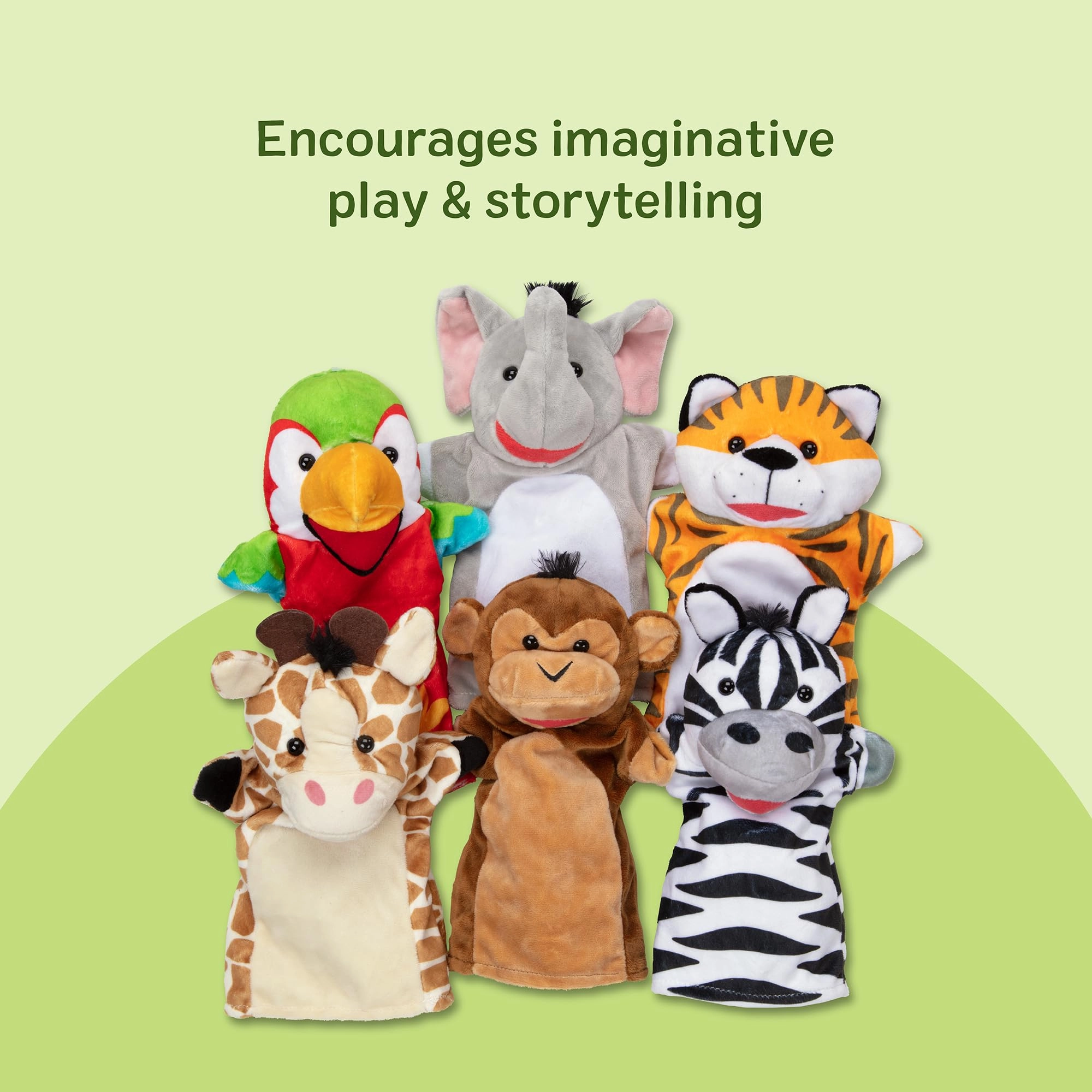 Safari Buddies - Hand Puppets 6 Pieces