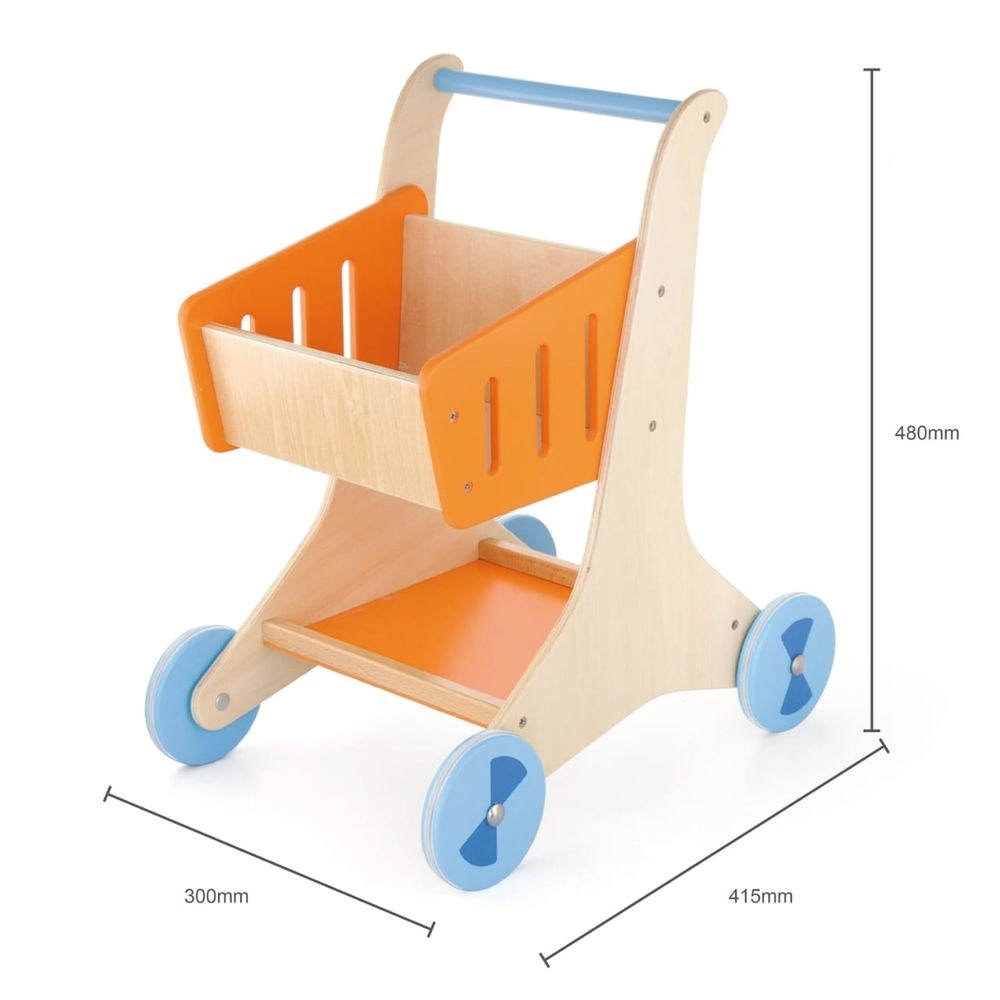 Blippi V Montessori Role Play Wooden Kids Trolley - Suitable for 18 months and above
